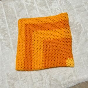 Handmade Crochet Blanket in Orange and Yellow